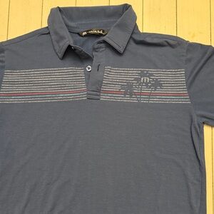 Travis Mathew Youth Navy Polo with Striped Design